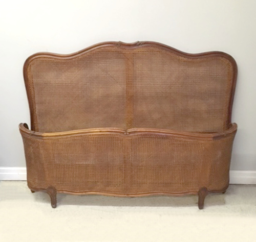 old french cane double bed